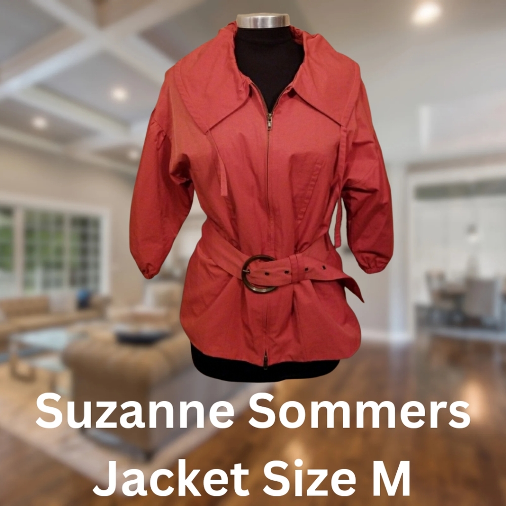 Suzanne Somers 3/4 sleeve jacket, Size M, orange